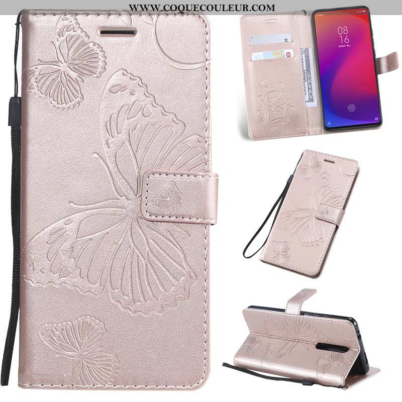 Coque Xiaomi Mi 9t Pro Cuir Incassable Coque, Housse Xiaomi Mi 9t Pro Clamshell Petit Beige