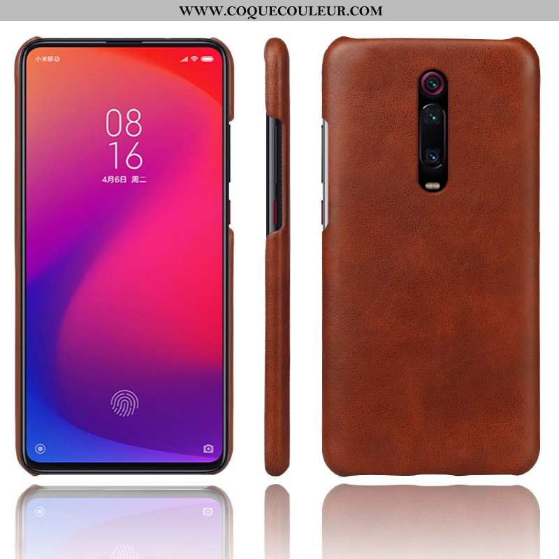 Housse Xiaomi Mi 9t Pro Protection Qualité Rouge, Étui Xiaomi Mi 9t Pro Vintage Coque Marron