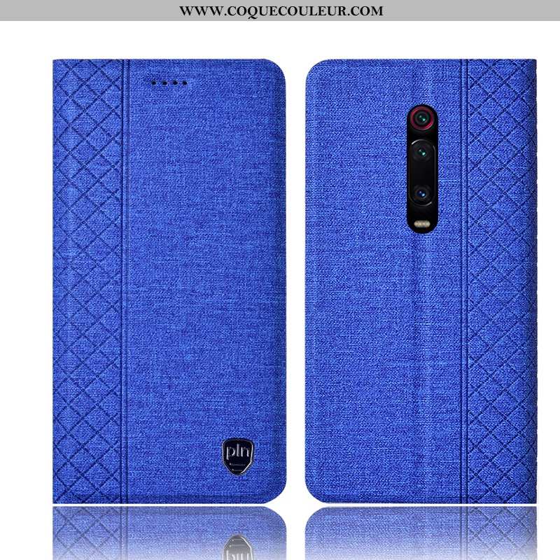 Housse Xiaomi Mi 9t Pro Protection Noir, Étui Xiaomi Mi 9t Pro Cuir Rouge Noir