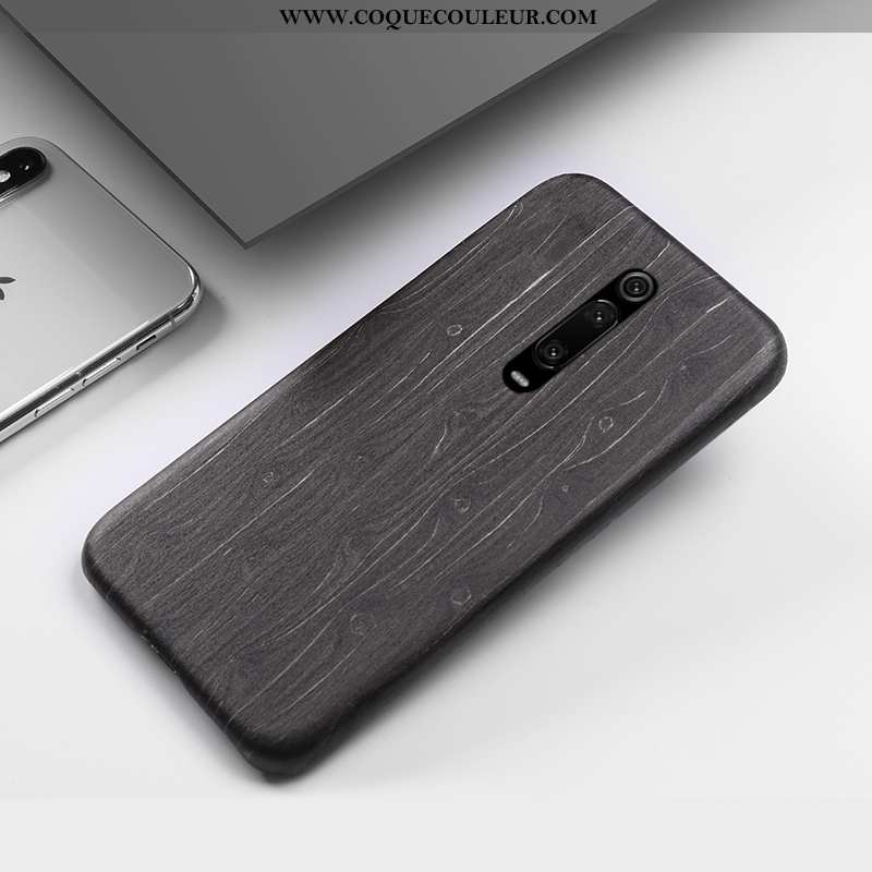 Housse Xiaomi Mi 9t Pro En Bois Créatif Étui, Étui Xiaomi Mi 9t Pro Protection Style Chinois Marron