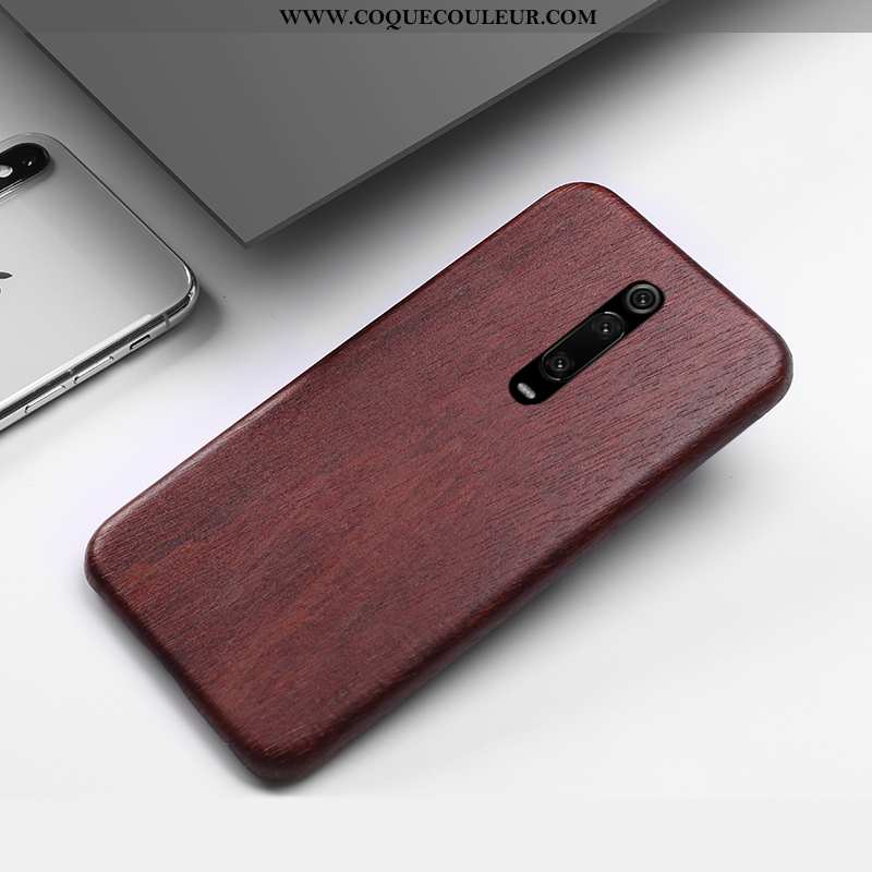 Housse Xiaomi Mi 9t Pro En Bois Créatif Étui, Étui Xiaomi Mi 9t Pro Protection Style Chinois Marron