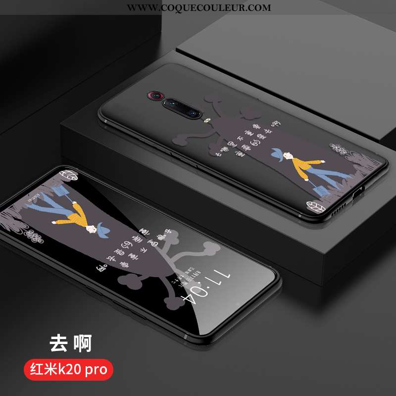 Housse Xiaomi Mi 9t Pro Tendance Noir Dessin Animé, Étui Xiaomi Mi 9t Pro Cuir Incassable