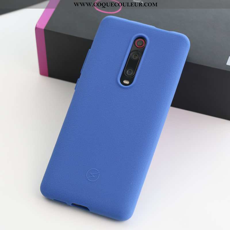 Coque Xiaomi Mi 9t Pro Fluide Doux Bleu Tissu, Housse Xiaomi Mi 9t Pro Silicone Sentir