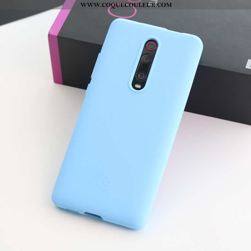 Coque Xiaomi Mi 9t Pro Fluide Doux Bleu Tissu, Housse Xiaomi Mi 9t Pro Silicone Sentir