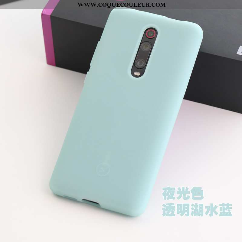 Coque Xiaomi Mi 9t Pro Fluide Doux Bleu Tissu, Housse Xiaomi Mi 9t Pro Silicone Sentir