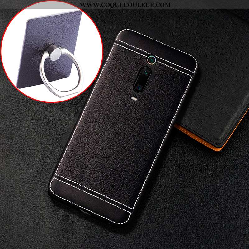 Coque Xiaomi Mi 9t Pro Cuir Marron Téléphone Portable, Housse Xiaomi Mi 9t Pro Modèle Fleurie Rouge