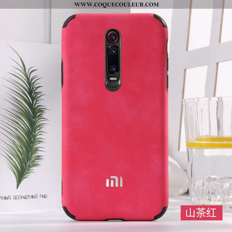 Étui Xiaomi Mi 9t Pro Protection Coque Rouge, Xiaomi Mi 9t Pro Cuir Net Rouge Bleu