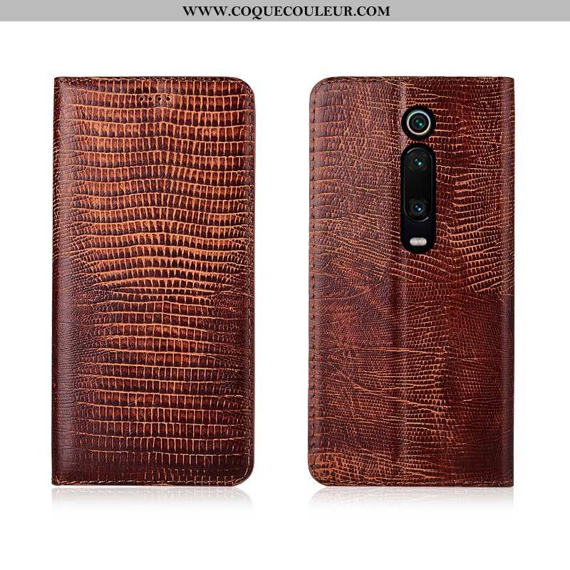 Coque Xiaomi Mi 9t Pro Cuir Protection Véritable Petit, Housse Xiaomi Mi 9t Pro Fluide Doux Clamshel