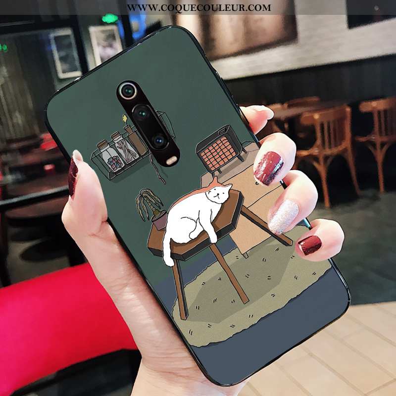 Étui Xiaomi Mi 9t Pro Dessin Animé Petit Silicone, Coque Xiaomi Mi 9t Pro Charmant Vert Verte