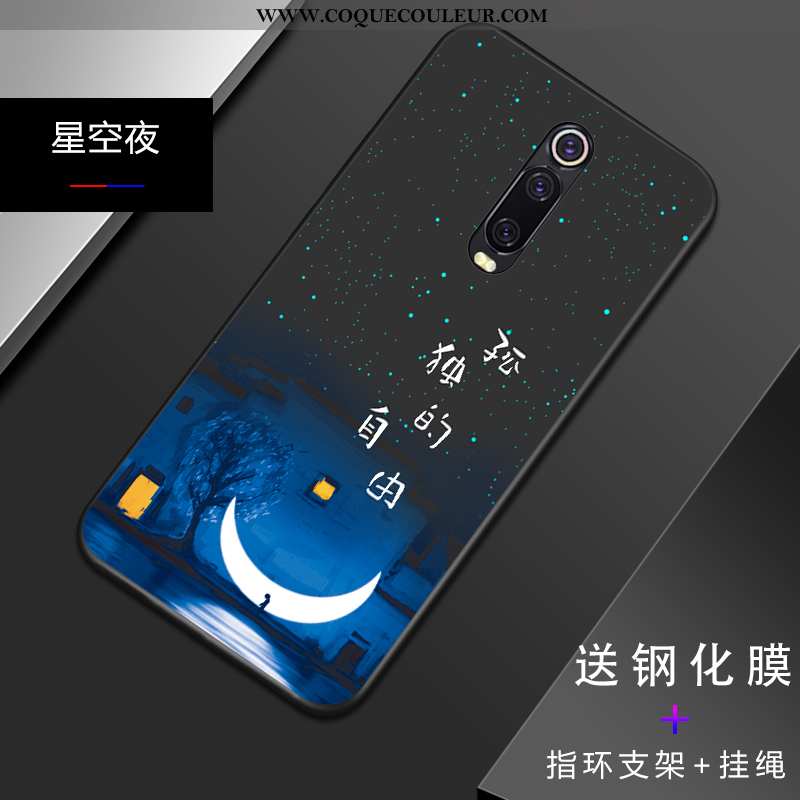 Étui Xiaomi Mi 9t Pro Personnalité Incassable Silicone, Coque Xiaomi Mi 9t Pro Créatif Tendance Bleu