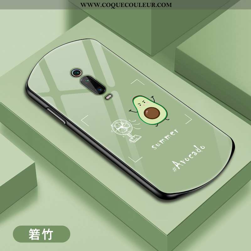 Étui Xiaomi Mi 9t Pro Verre Protection, Coque Xiaomi Mi 9t Pro Personnalité Incassable Verte