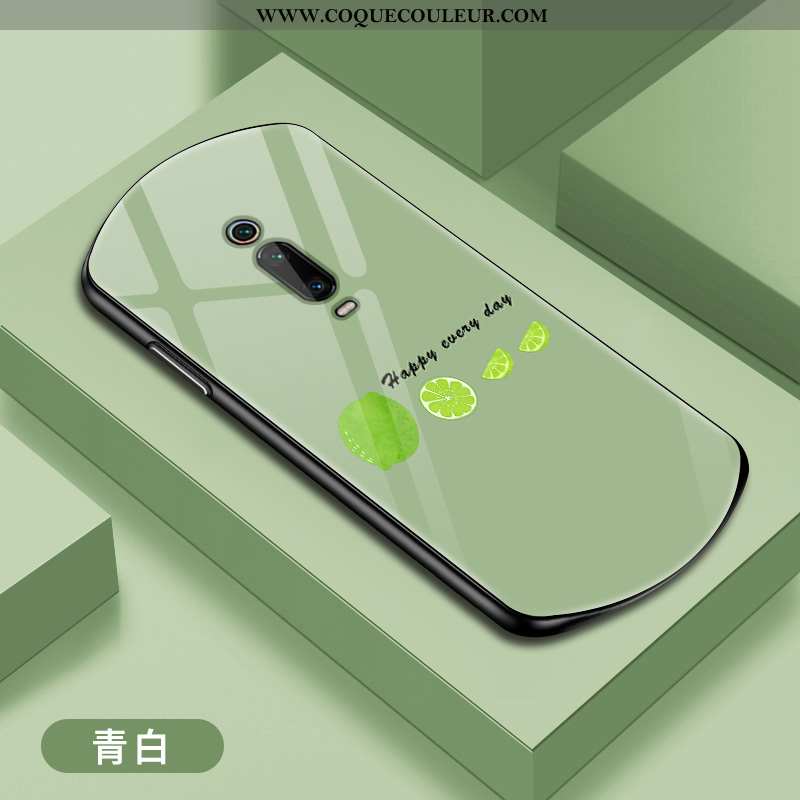 Étui Xiaomi Mi 9t Pro Verre Protection, Coque Xiaomi Mi 9t Pro Personnalité Incassable Verte