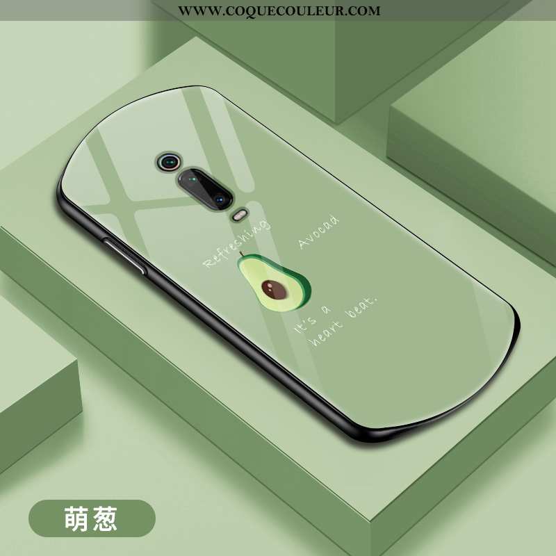 Étui Xiaomi Mi 9t Pro Verre Protection, Coque Xiaomi Mi 9t Pro Personnalité Incassable Verte