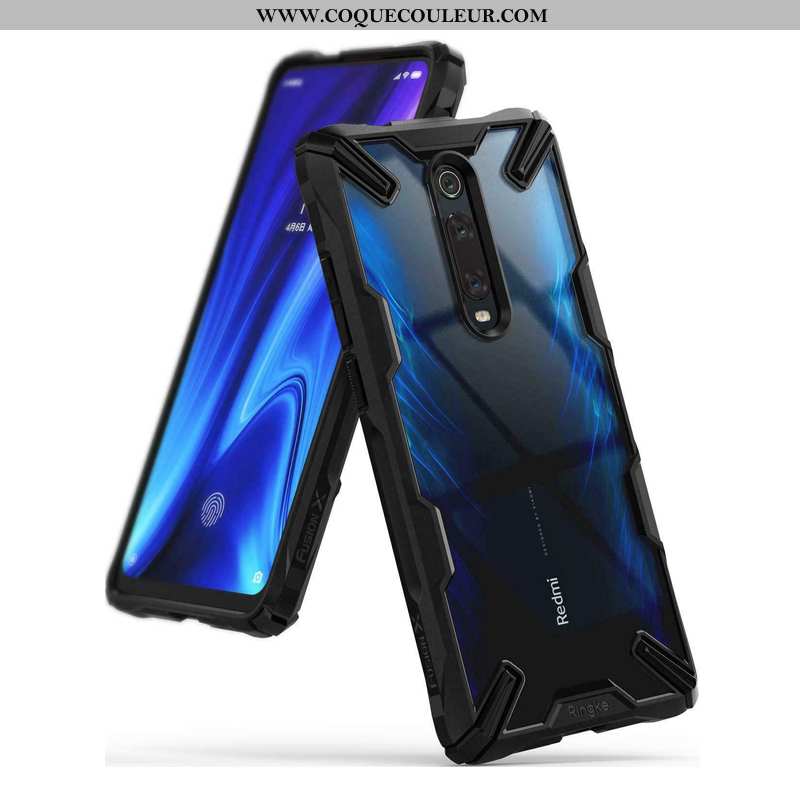 Coque Xiaomi Mi 9t Tendance Transparent Noir, Housse Xiaomi Mi 9t Fluide Doux Téléphone Portable Noi