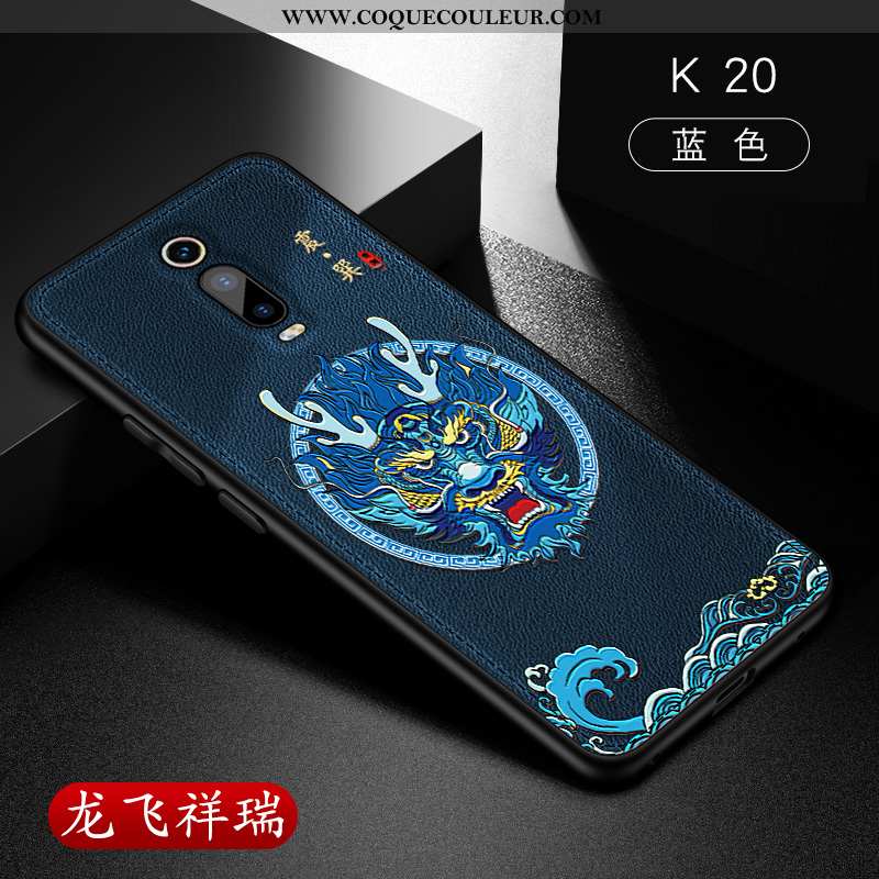 Housse Xiaomi Mi 9t Modèle Fleurie Personnalité Légère, Étui Xiaomi Mi 9t Fluide Doux Créatif Bleu