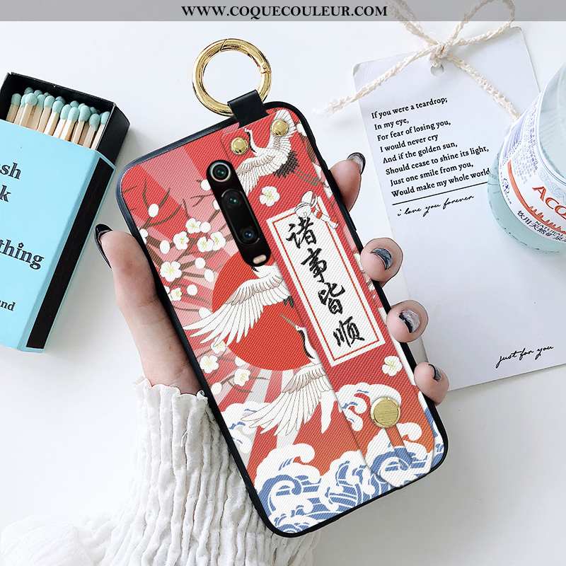 Housse Xiaomi Mi 9t Silicone Petit Fluide Doux, Étui Xiaomi Mi 9t Protection Mémorial Rouge