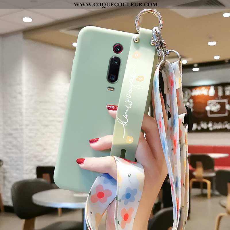 Étui Xiaomi Mi 9t Personnalité Art Simple, Coque Xiaomi Mi 9t Tendance Petit Turquoise