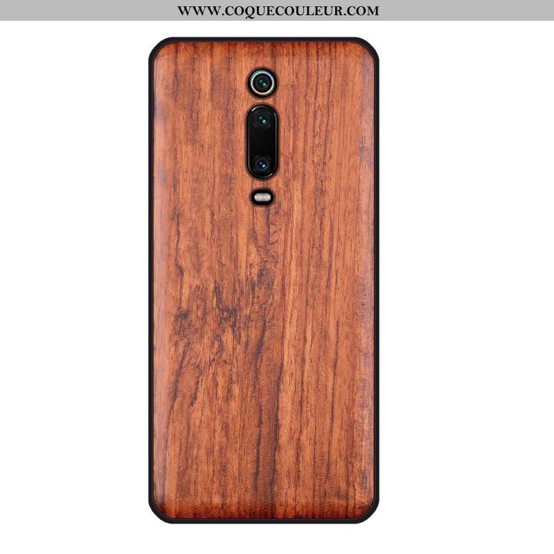 Étui Xiaomi Mi 9t Protection Vintage En Bois, Coque Xiaomi Mi 9t Créatif Marron