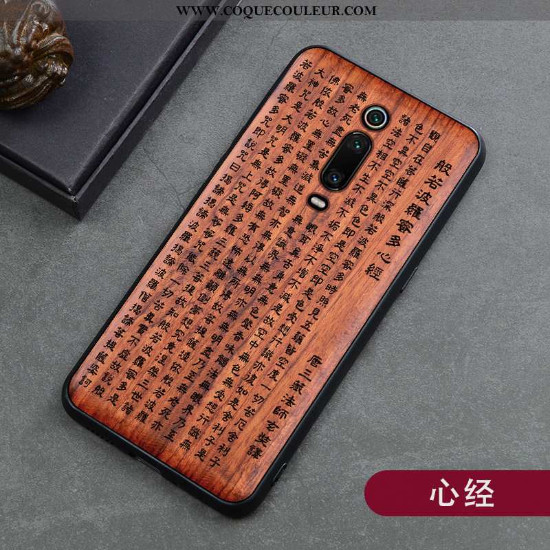 Étui Xiaomi Mi 9t Protection Vintage En Bois, Coque Xiaomi Mi 9t Créatif Marron