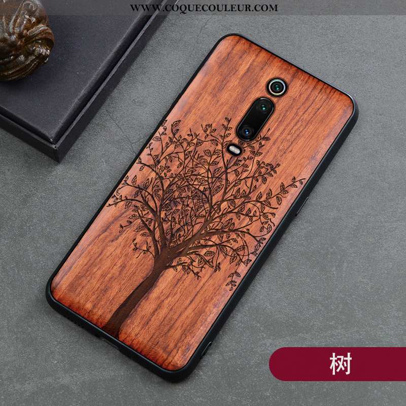 Étui Xiaomi Mi 9t Protection Vintage En Bois, Coque Xiaomi Mi 9t Créatif Marron