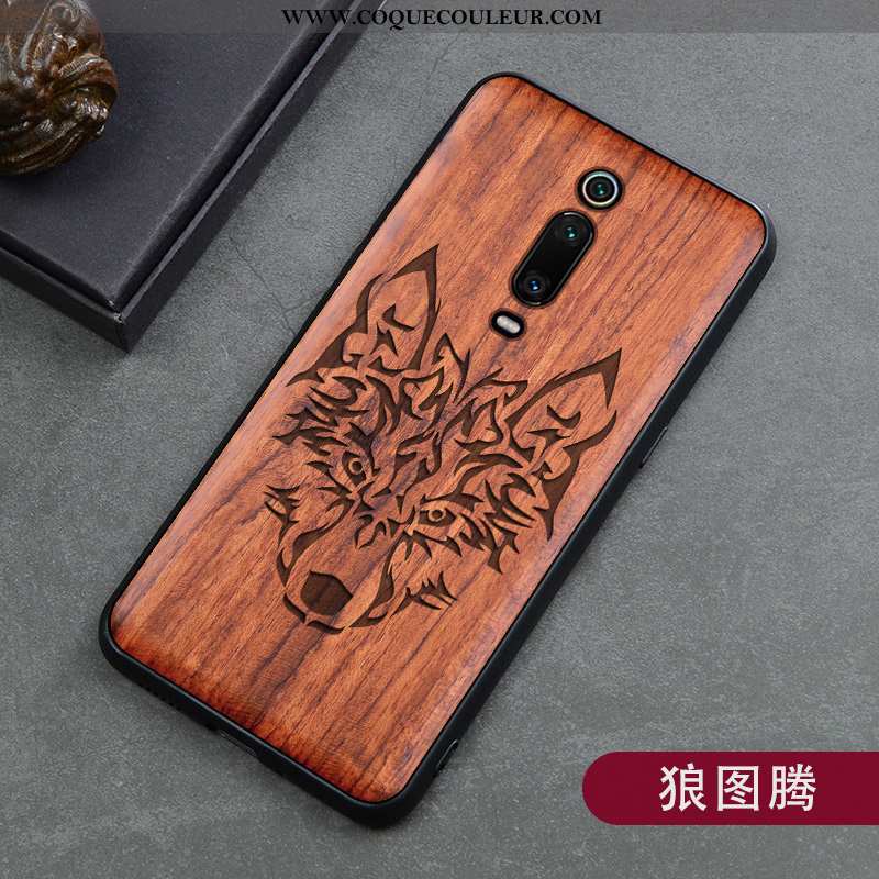 Étui Xiaomi Mi 9t Protection Vintage En Bois, Coque Xiaomi Mi 9t Créatif Marron