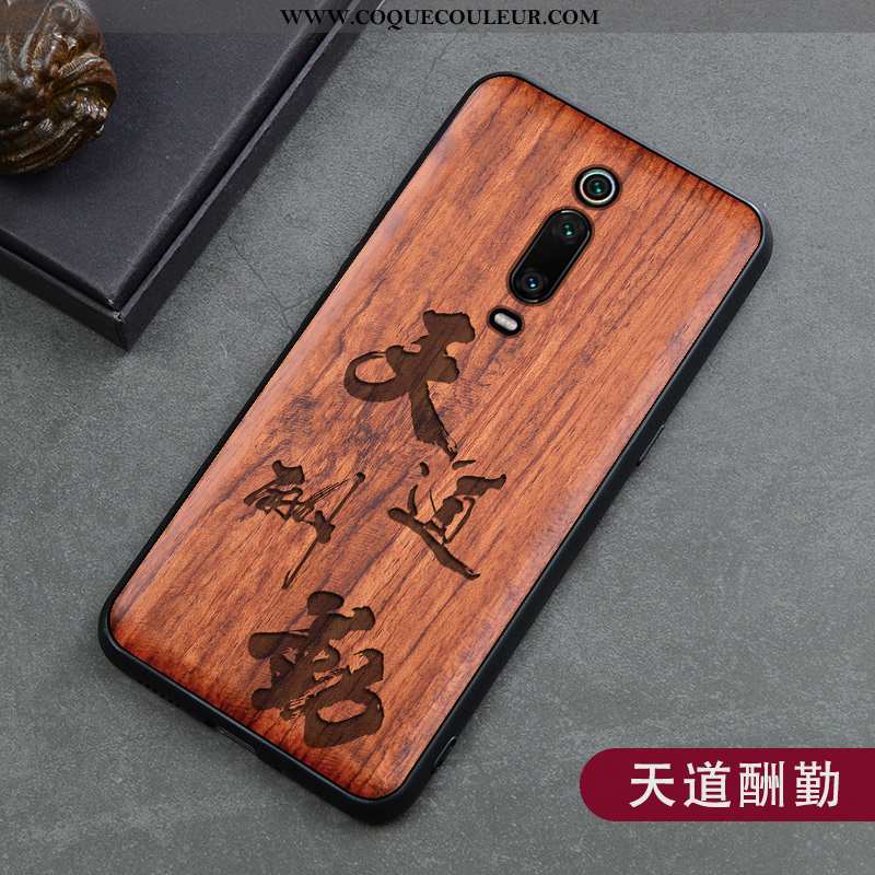 Étui Xiaomi Mi 9t Protection Vintage En Bois, Coque Xiaomi Mi 9t Créatif Marron