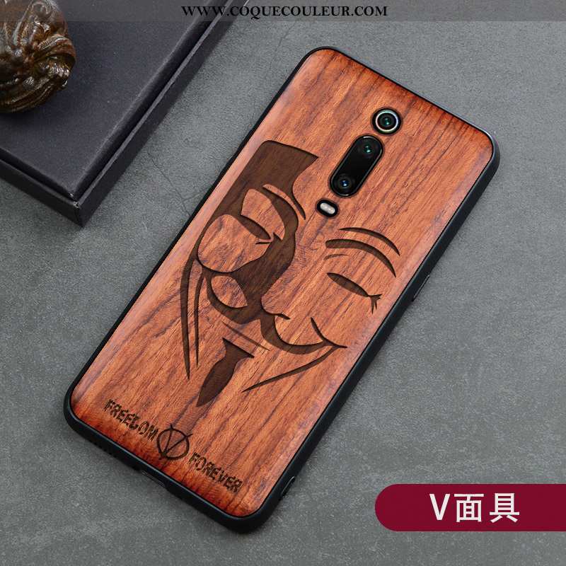 Étui Xiaomi Mi 9t Protection Vintage En Bois, Coque Xiaomi Mi 9t Créatif Marron