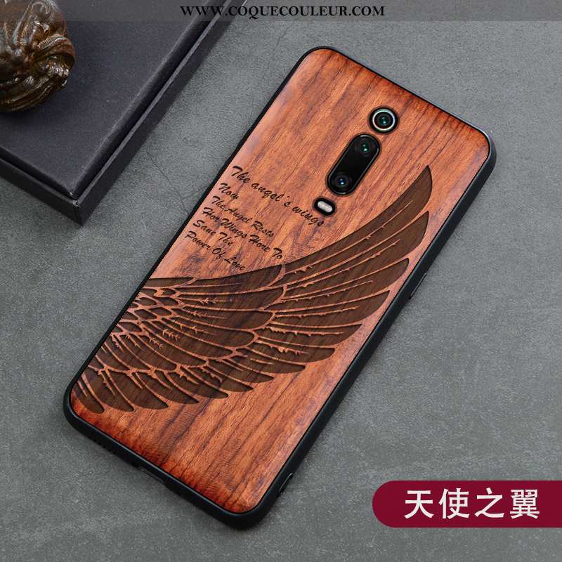 Étui Xiaomi Mi 9t Protection Vintage En Bois, Coque Xiaomi Mi 9t Créatif Marron