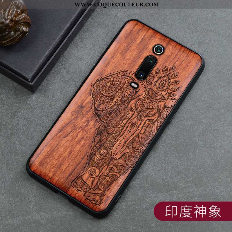 Étui Xiaomi Mi 9t Protection Vintage En Bois, Coque Xiaomi Mi 9t Créatif Marron