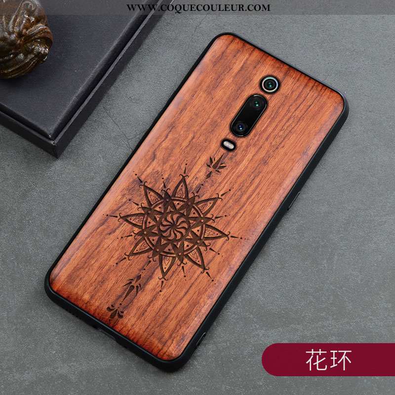 Étui Xiaomi Mi 9t Protection Vintage En Bois, Coque Xiaomi Mi 9t Créatif Marron