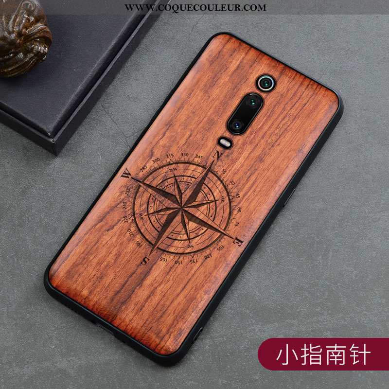 Étui Xiaomi Mi 9t Protection Vintage En Bois, Coque Xiaomi Mi 9t Créatif Marron