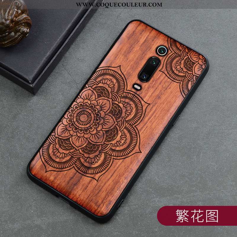 Étui Xiaomi Mi 9t Protection Vintage En Bois, Coque Xiaomi Mi 9t Créatif Marron