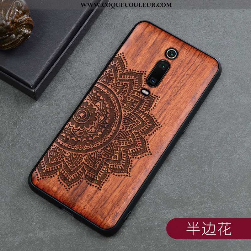 Étui Xiaomi Mi 9t Protection Vintage En Bois, Coque Xiaomi Mi 9t Créatif Marron