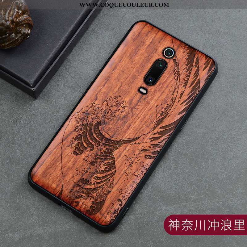 Étui Xiaomi Mi 9t Protection Vintage En Bois, Coque Xiaomi Mi 9t Créatif Marron