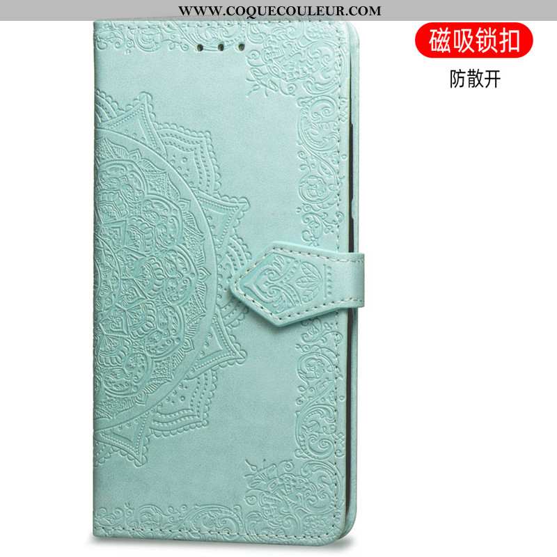 Housse Xiaomi Mi 9t Cuir Téléphone Portable Petit, Étui Xiaomi Mi 9t Protection En Relief Verte