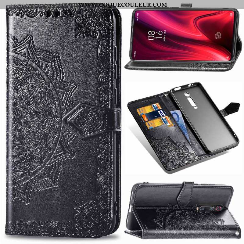 Housse Xiaomi Mi 9t Cuir Téléphone Portable Petit, Étui Xiaomi Mi 9t Protection En Relief Verte