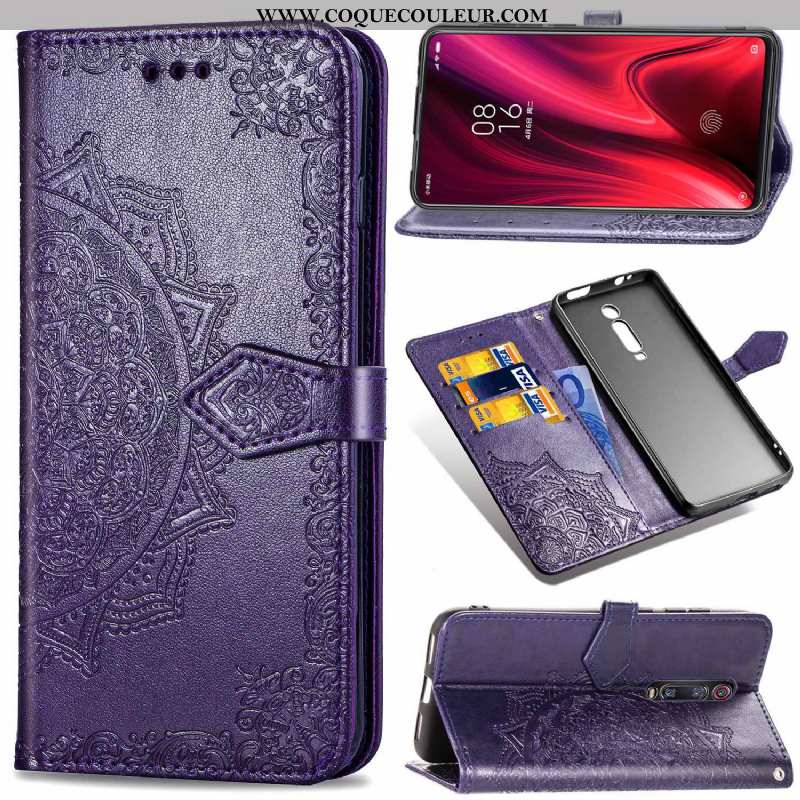 Housse Xiaomi Mi 9t Cuir Téléphone Portable Petit, Étui Xiaomi Mi 9t Protection En Relief Verte