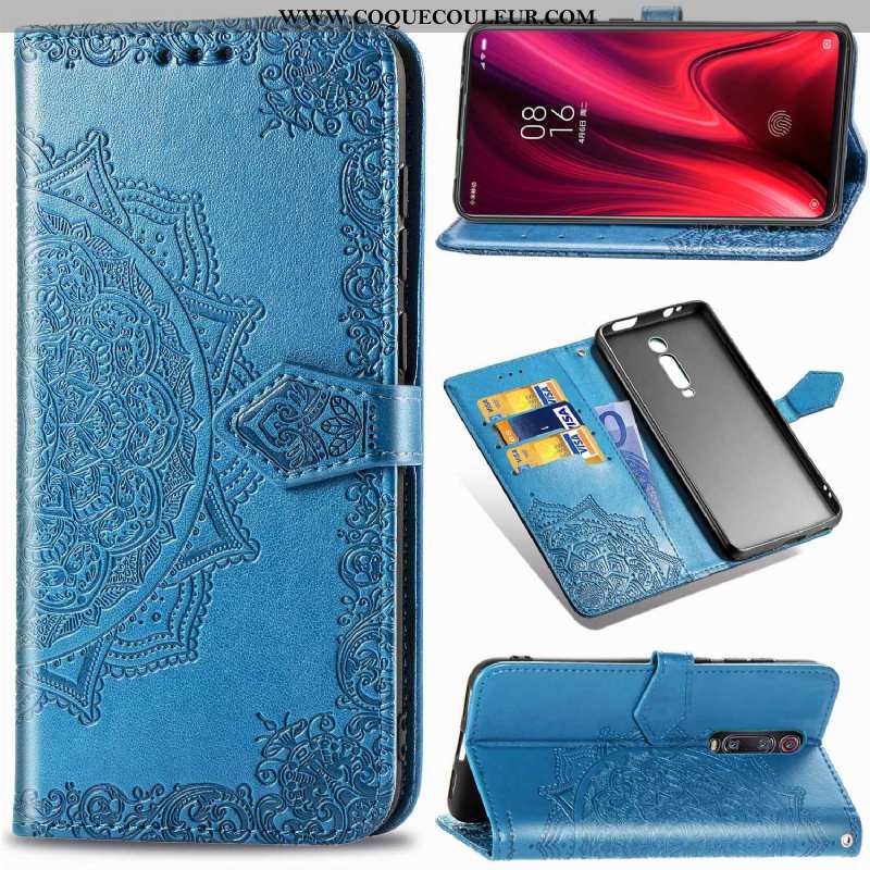 Housse Xiaomi Mi 9t Cuir Téléphone Portable Petit, Étui Xiaomi Mi 9t Protection En Relief Verte