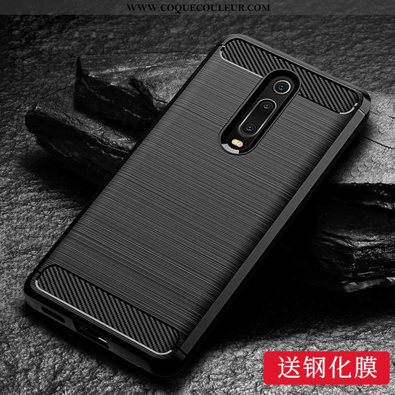 Coque Xiaomi Mi 9t Personnalité Rouge Silicone, Housse Xiaomi Mi 9t Créatif Noir