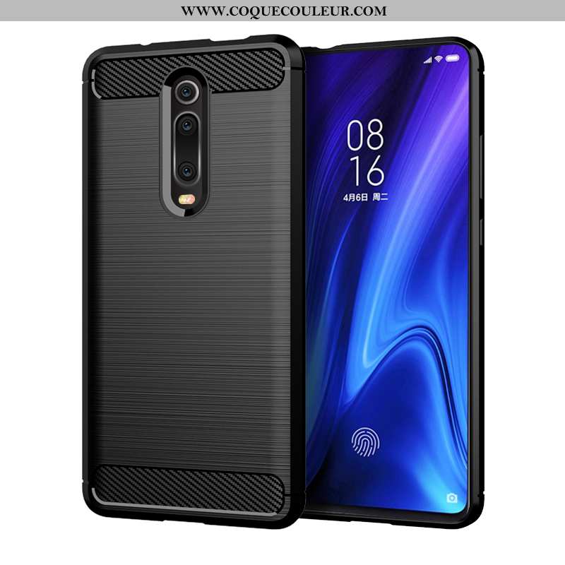 Coque Xiaomi Mi 9t Personnalité Rouge Silicone, Housse Xiaomi Mi 9t Créatif Noir