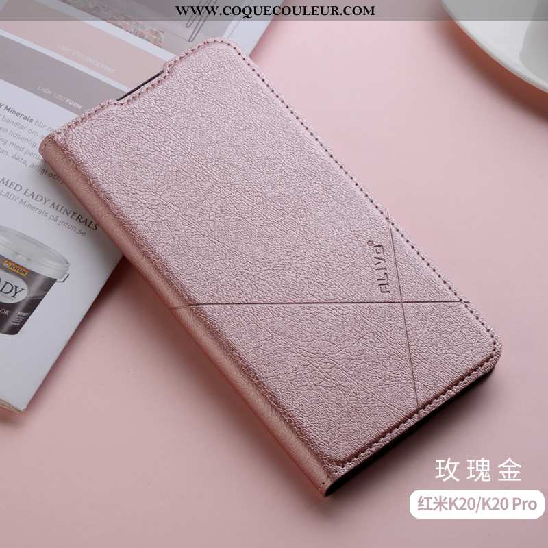 Coque Xiaomi Mi 9t Fluide Doux Tout Compris Étui, Housse Xiaomi Mi 9t Silicone Cuir Rose