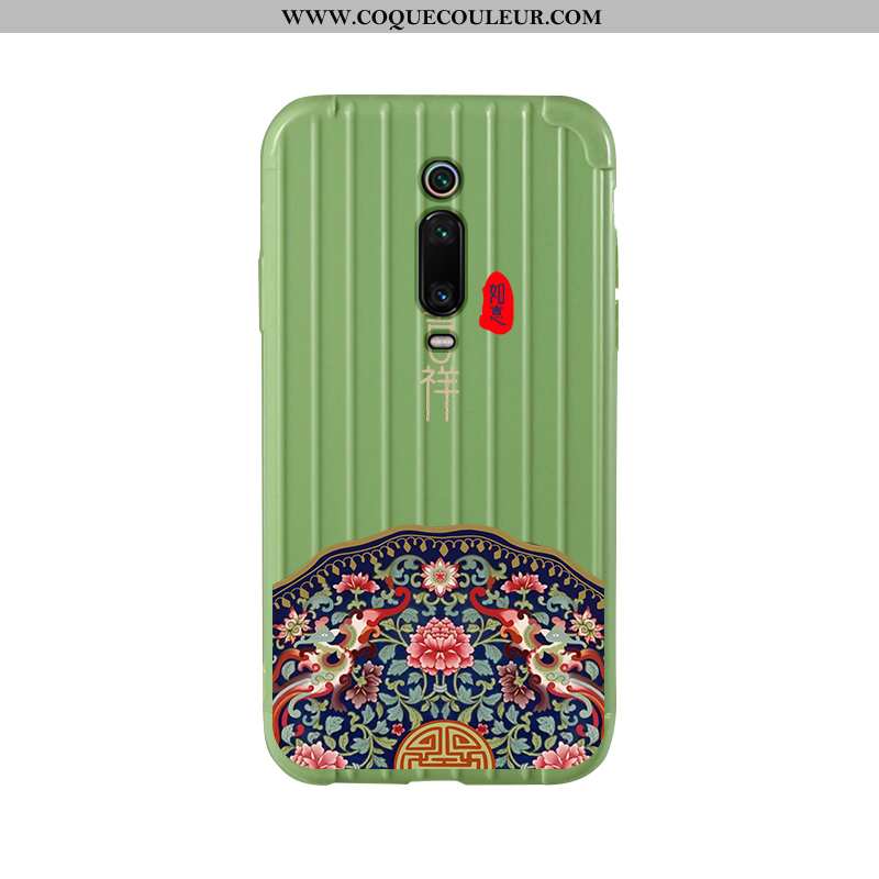 Étui Xiaomi Mi 9t Modèle Fleurie Membrane Tendance, Coque Xiaomi Mi 9t Silicone Verte