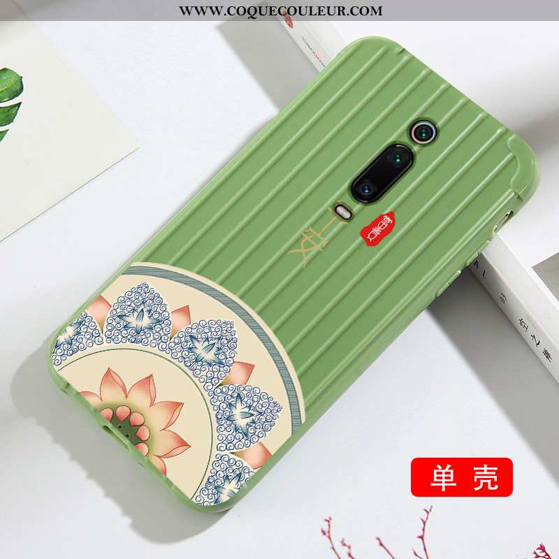 Étui Xiaomi Mi 9t Modèle Fleurie Membrane Tendance, Coque Xiaomi Mi 9t Silicone Verte