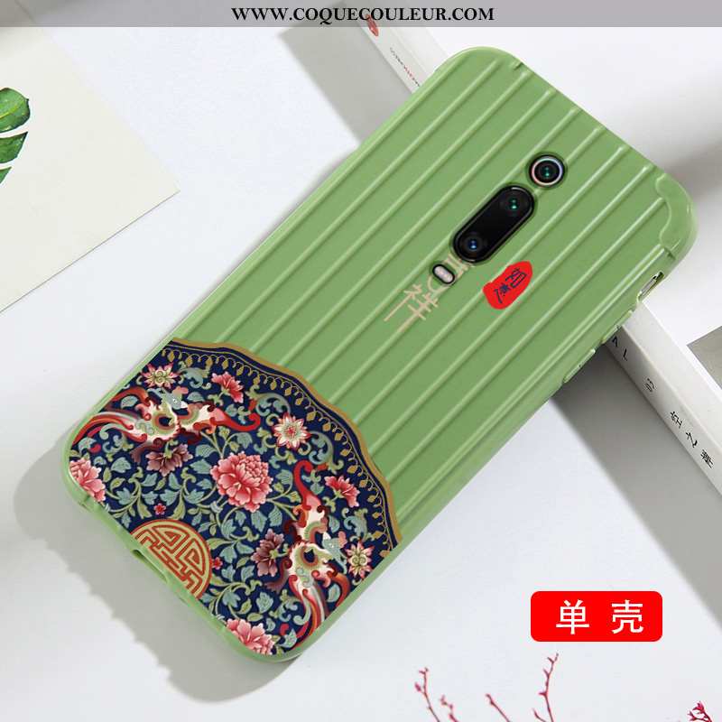 Étui Xiaomi Mi 9t Modèle Fleurie Membrane Tendance, Coque Xiaomi Mi 9t Silicone Verte