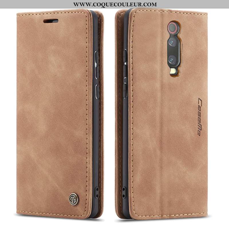 Étui Xiaomi Mi 9t Cuir Petit Téléphone Portable, Coque Xiaomi Mi 9t Carte Bordeaux