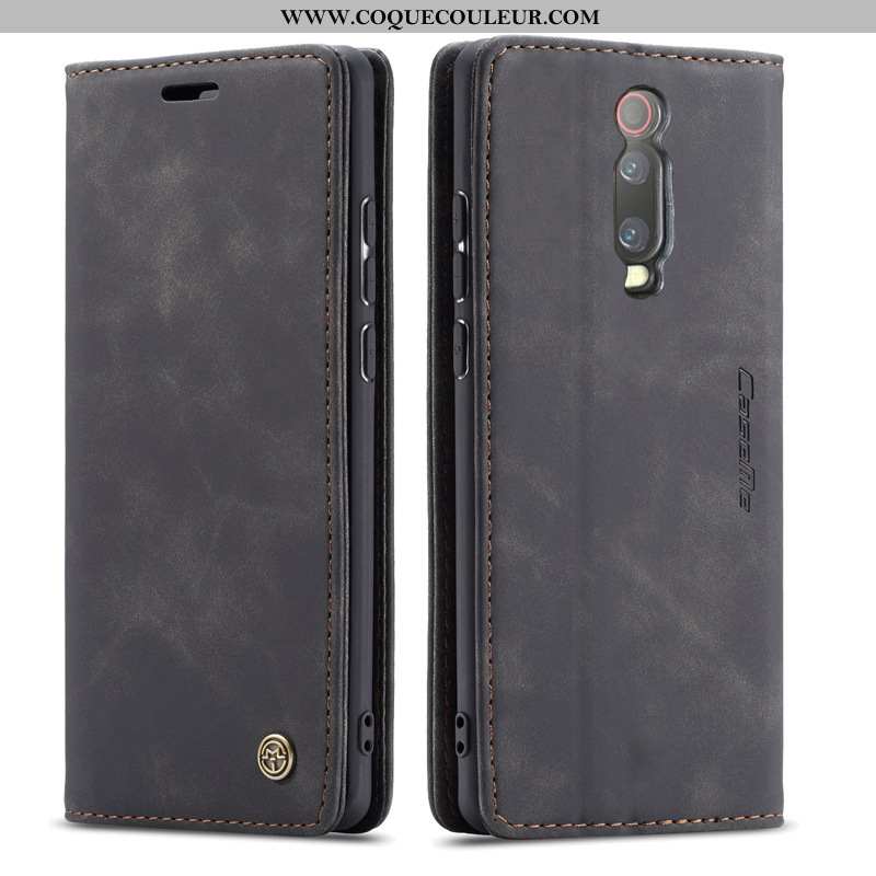 Étui Xiaomi Mi 9t Cuir Petit Téléphone Portable, Coque Xiaomi Mi 9t Carte Bordeaux