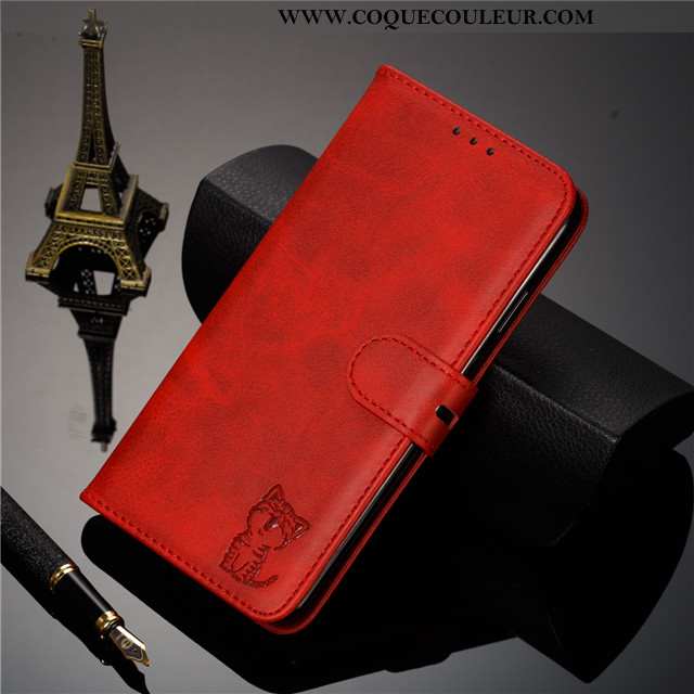 Coque Xiaomi Mi 9t Cuir Rouge Coque, Housse Xiaomi Mi 9t Petit Tout Compris