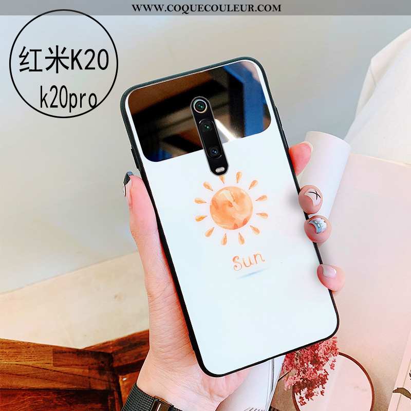 Étui Xiaomi Mi 9t Verre Protection Miroir, Coque Xiaomi Mi 9t Personnalité Vert Verte