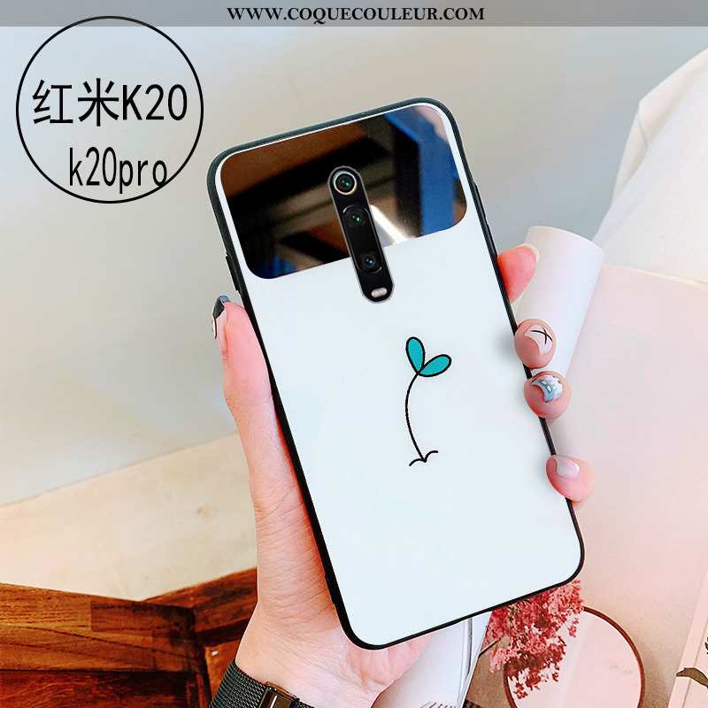 Étui Xiaomi Mi 9t Verre Protection Miroir, Coque Xiaomi Mi 9t Personnalité Vert Verte