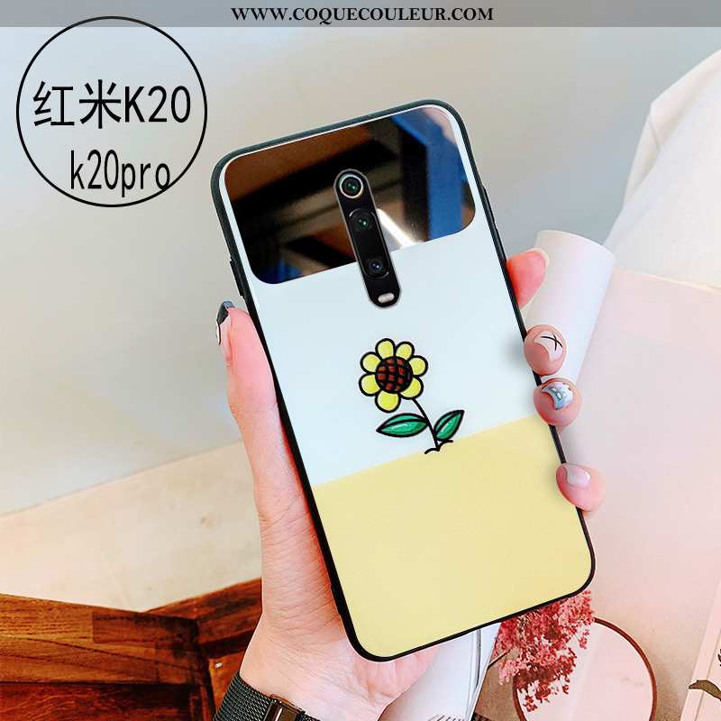 Étui Xiaomi Mi 9t Verre Protection Miroir, Coque Xiaomi Mi 9t Personnalité Vert Verte